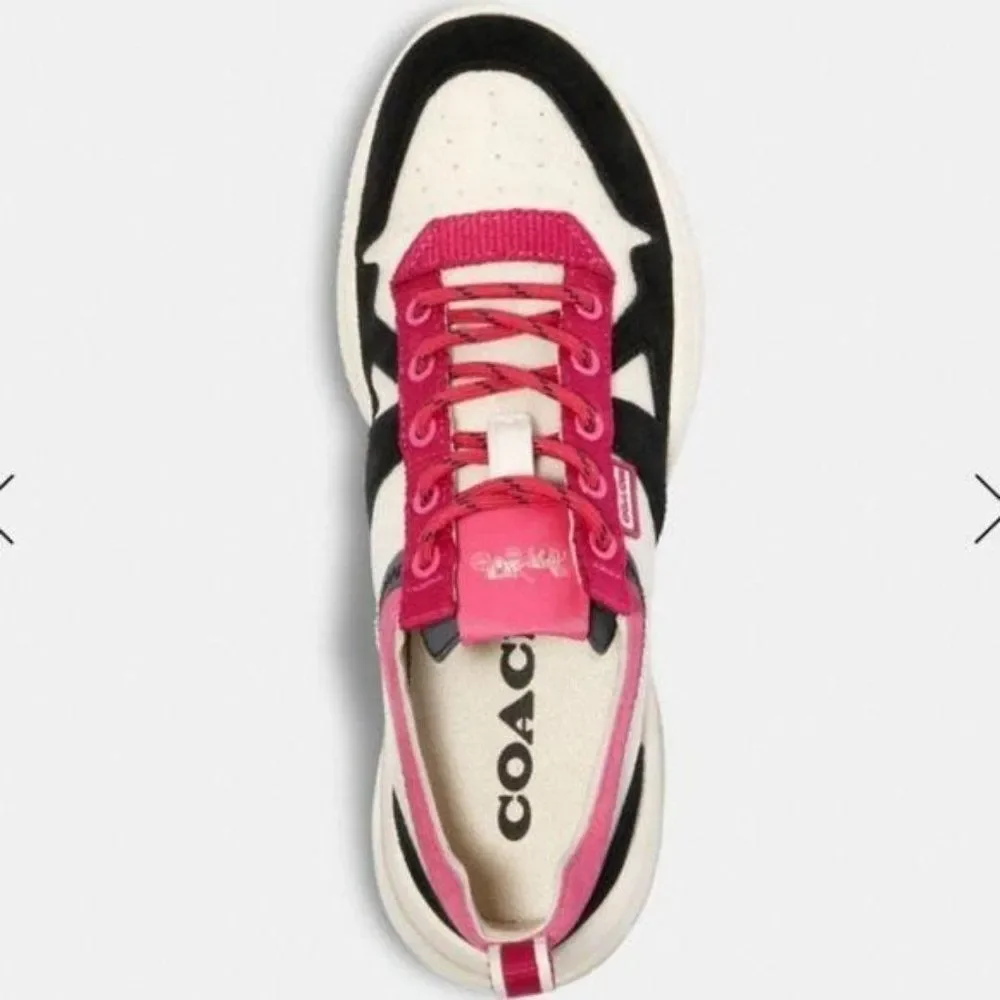 COACH Citysole Runner Sneakers Women's 8B in Chalk Black Running Walking Jogging